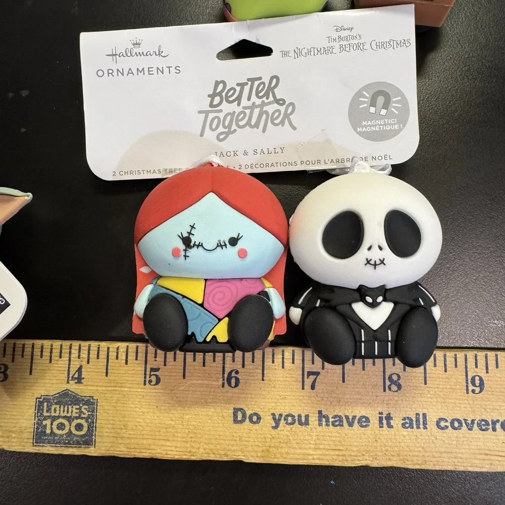 3 Sets Hallmark Better Together Magnetic Ornaments SpongeBob jack Sally & Grogu‎